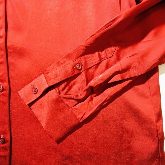 French Connection Women's Small Long Sleeve Burgundy Blouse NWT - Picture 7 of 9